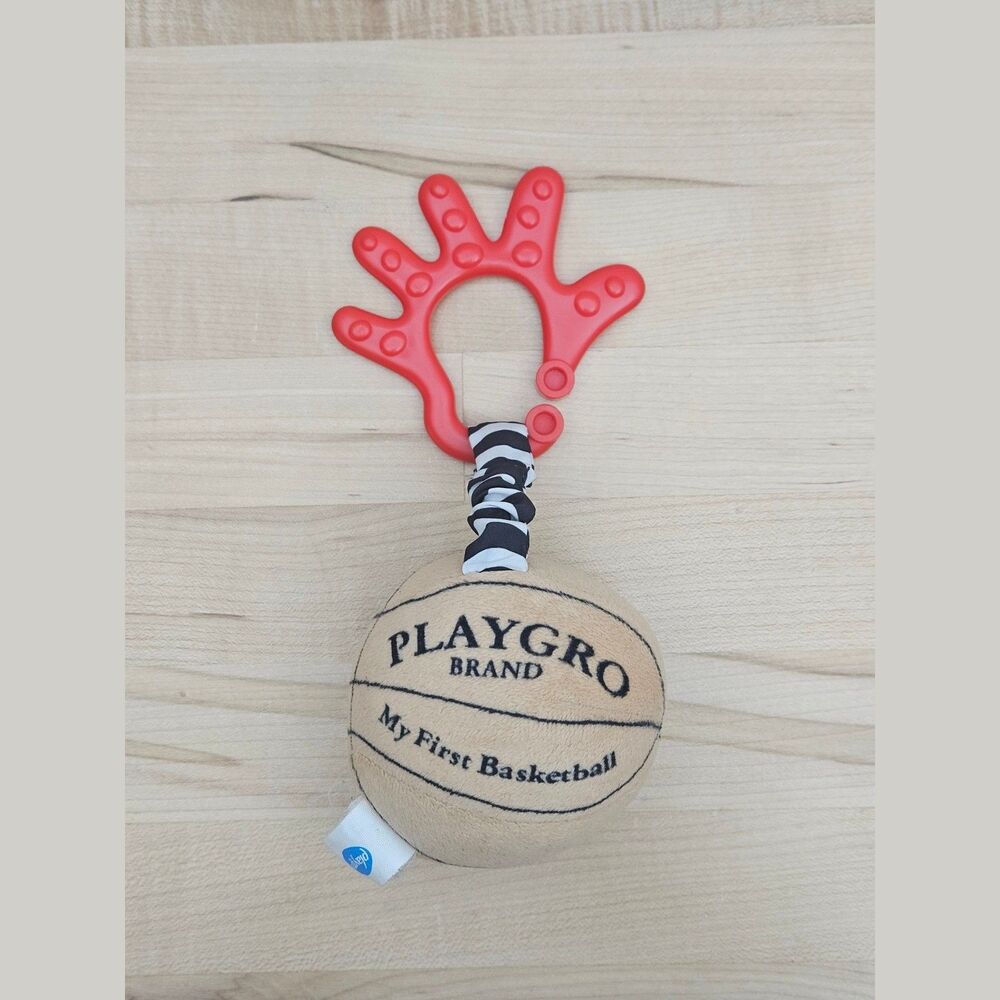 PLAYGRO My First Basketball Plush Sports Ball Baby Rattle Teether Toy